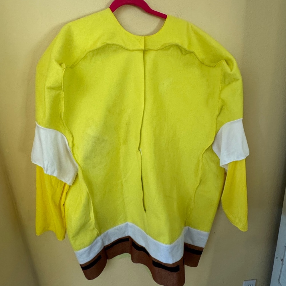 SpongeBob Squarepants Bright Yellow Graphic Face Men's Costume Top - Picture 5 of 6